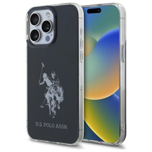 U.S. Polo Assn. USHCP15XTPUHRBK Shiny Big Logo tok iPhone 15 Pro Max - fekete