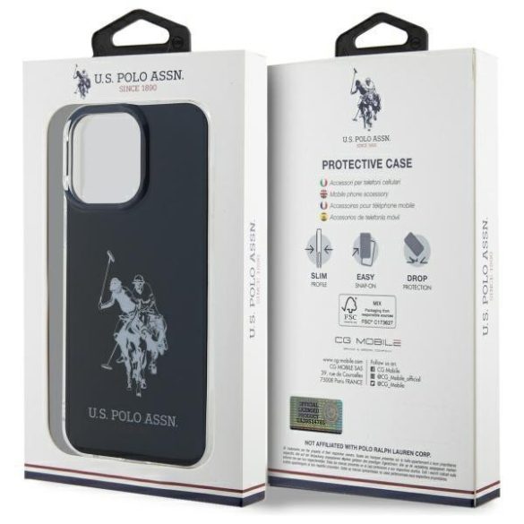 U.S. Polo Assn. USHCP15XTPUHRBK Shiny Big Logo tok iPhone 15 Pro Max - fekete