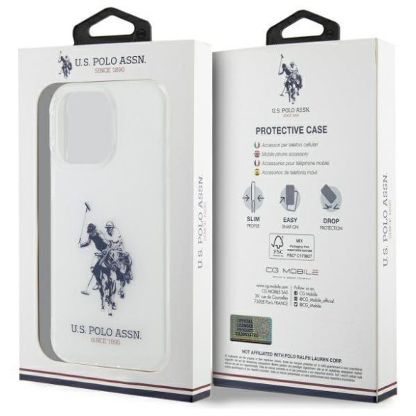 U.S. Polo Assn. USHCP15XTPUHRBH Shiny Big Logo tok iPhone 15 Pro Max - fehér