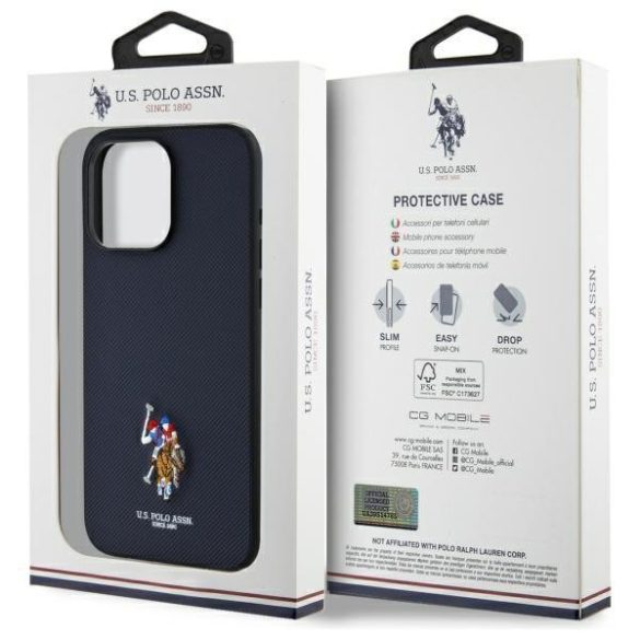 U.S. Polo Assn. USHCP15XPEMV Embroidered DH Color tok iPhone 15 Pro Max - sötétkék