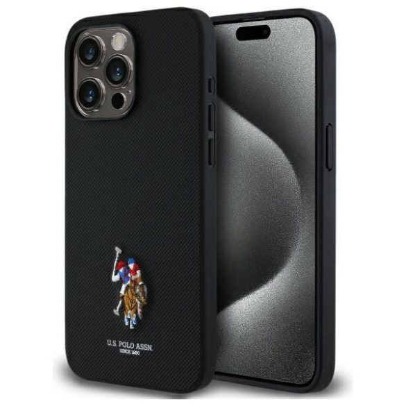 U.S. Polo Assn. USHCP15XPEMK Embroidered DH Color tok iPhone 15 Pro Max - fekete