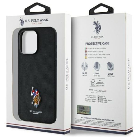 U.S. Polo Assn. USHCP15XPEMK Embroidered DH Color tok iPhone 15 Pro Max - fekete