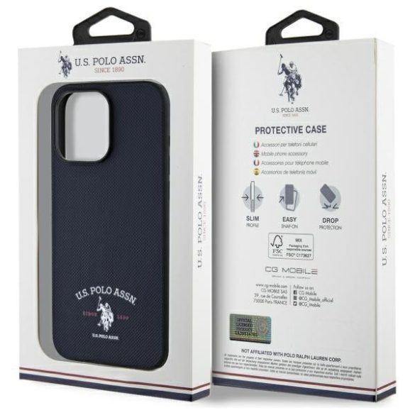 U.S. Polo Assn. USHCP15XPARV Printed DH Logo tok iPhone 15 Pro Max - sötétkék