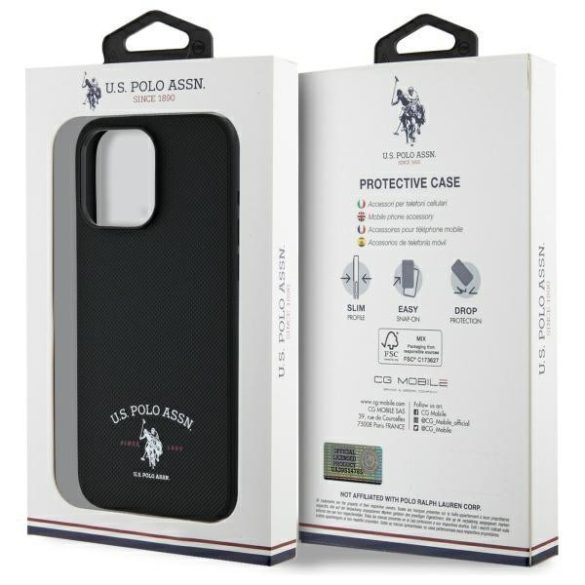 U.S. Polo Assn. USHCP15XPARK Printed DH Logo tok iPhone 15 Pro Max - fekete