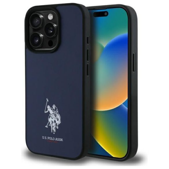 U.S. Polo Assn. USHCP15XPGEV Leather Embroidered DH Color tok iPhone 15 Pro Max - sötétkék