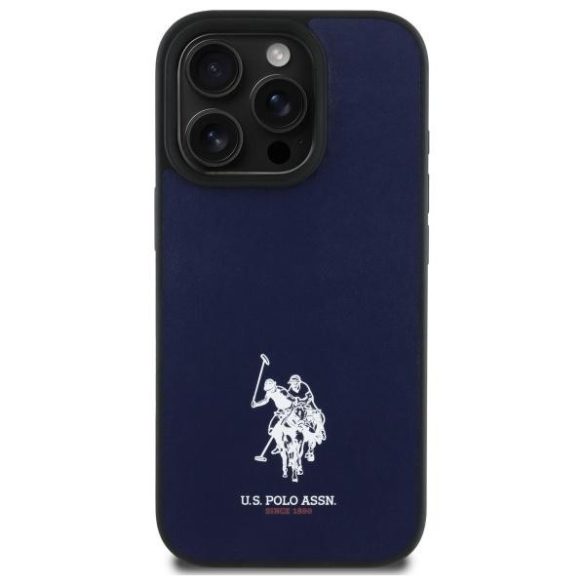 U.S. Polo Assn. USHCP15XPGEV Leather Embroidered DH Color tok iPhone 15 Pro Max - sötétkék