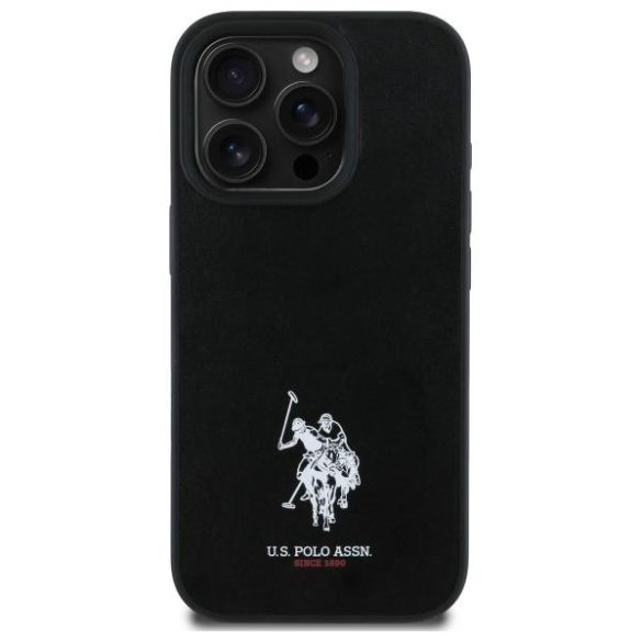 U.S. Polo Assn. USHCP15XPGEK Leather Embroidered DH Color tok iPhone 15 Pro Max - fekete