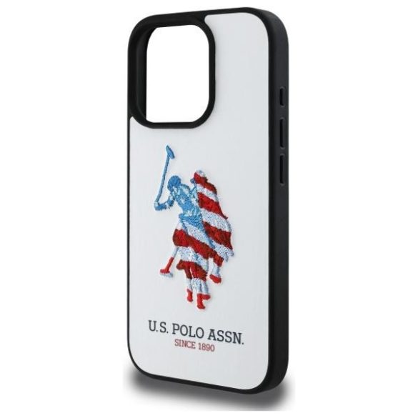 U.S. Polo Assn. USHCP15XPUSH Leather Big DH American Flag tok iPhone 15 Pro Max - fehér