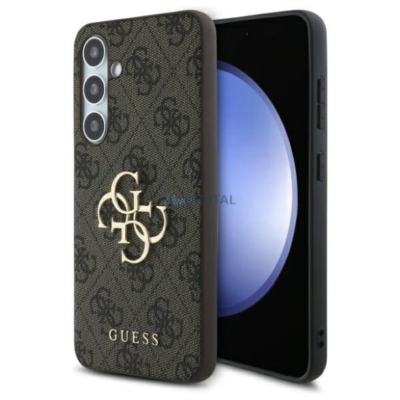 Guess GUHCS24FE4GMGBR 4G Big Metal Logo keménytok Samsung Galaxy S24 FE - barna