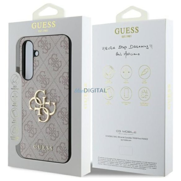 Guess GUHCS24FE4GMGPI 4G Big Metal Logo keménytok Samsung Galaxy S24 FE - rózsaszín