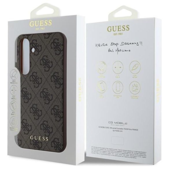 Guess GUHCS24FEG4GFBR 4G Metal Gold Logo keménytok Samsung Galaxy S24 FE - barna