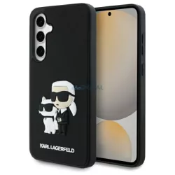   Karl Lagerfeld KLHCS24FE3DRKCNK 3D Rubber Karl&Choupette tok Samsung Galaxy S24 FE - fekete