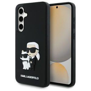 Karl Lagerfeld KLHCS24FE3DRKCNK 3D Rubber Karl&Choupette tok Samsung Galaxy S24 FE - fekete