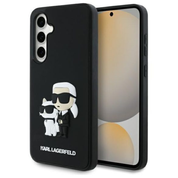 Karl Lagerfeld KLHCS24FE3DRKCNK 3D Rubber Karl&Choupette tok Samsung Galaxy S24 FE - fekete