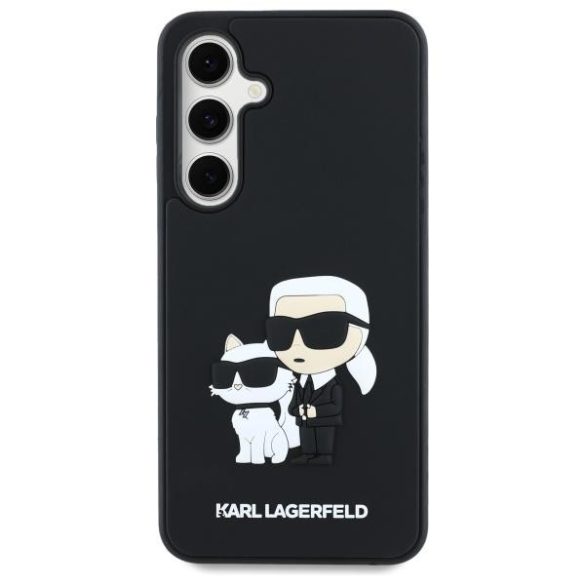 Karl Lagerfeld KLHCS24FE3DRKCNK 3D Rubber Karl&Choupette tok Samsung Galaxy S24 FE - fekete