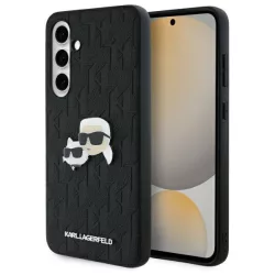   Karl Lagerfeld KLHCS24FEPGKLKCPK Monogram Karl&Chaoupette Head Pin keménytok Samsung Galaxy S24 FE - fekete