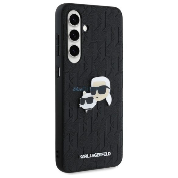 Karl Lagerfeld KLHCS24FEPGKLKCPK Monogram Karl&Chaoupette Head Pin keménytok Samsung Galaxy S24 FE - fekete