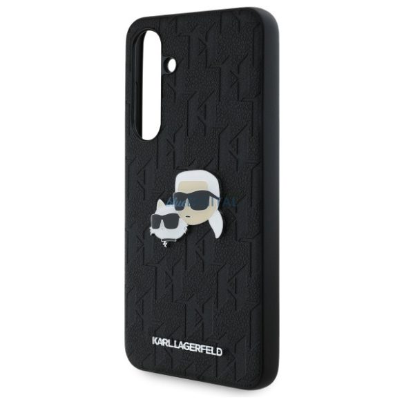 Karl Lagerfeld KLHCS24FEPGKLKCPK Monogram Karl&Chaoupette Head Pin keménytok Samsung Galaxy S24 FE - fekete