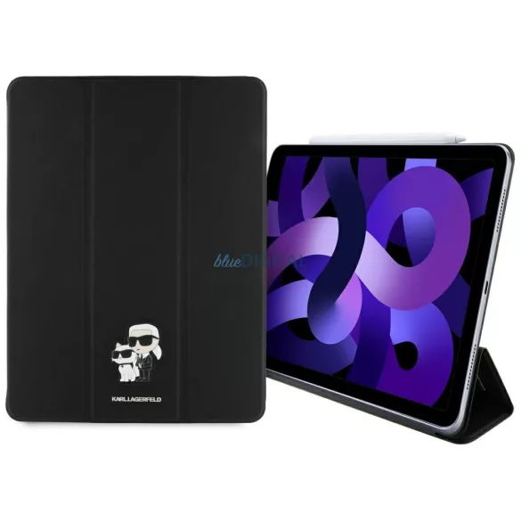 Karl Lagerfeld KLFC13RM24SAKCK iPad Air 13" 2024 könyvborító, fekete Saffiano, mágneses, Karl & Choupette