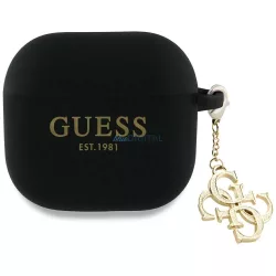 Guess GUA4LECG4K Silicone 4G Charm tok AirPods 4 - fekete