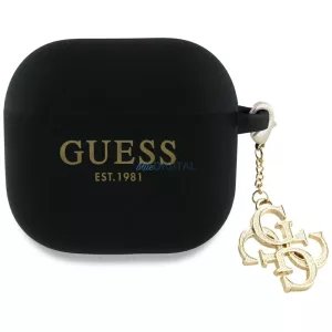 Guess GUA4LECG4K Silicone 4G Charm tok AirPods 4 - fekete