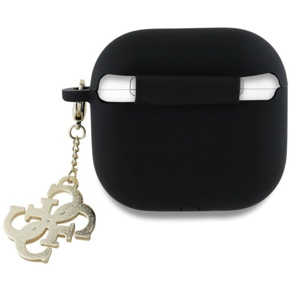 Guess GUA4LECG4K Silicone 4G Charm tok AirPods 4 - fekete