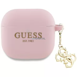   Guess GUA4LECG4P Silicone 4G Charm tok AirPods 4 - rózsaszín