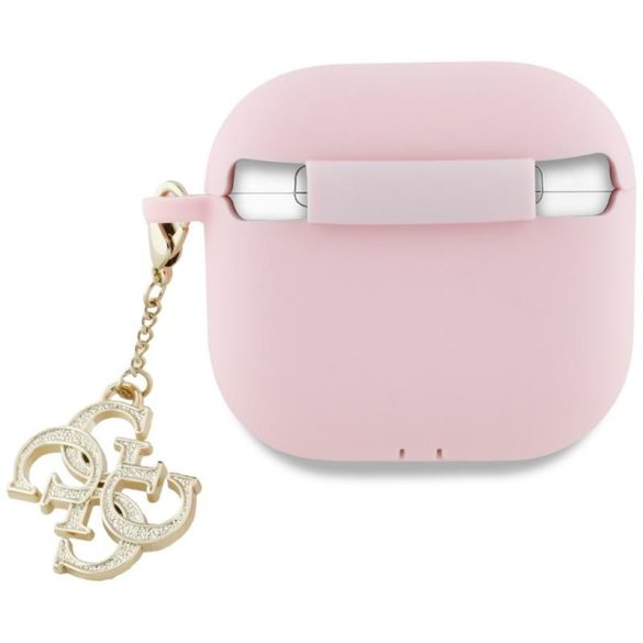 Guess GUA4LECG4P Silicone 4G Charm tok AirPods 4 - rózsaszín