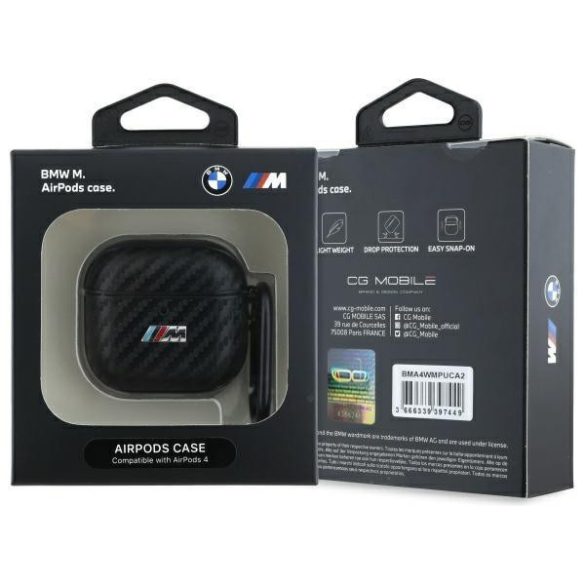 BMW BMA4CMPUCA PU Carbon M Collection tok AirPods 4 - fekete