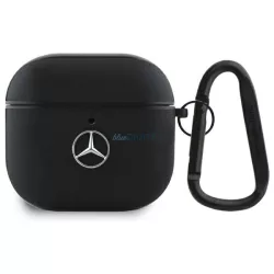   Mercedes-Benz MEA4CSLBK Leather Metal Logo tok AirPods 4 - fekete