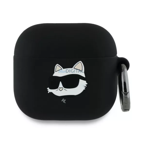 Karl Lagerfeld KLA4RUNCHK Silicone Choupette Head 3D tok AirPods 4 - fekete