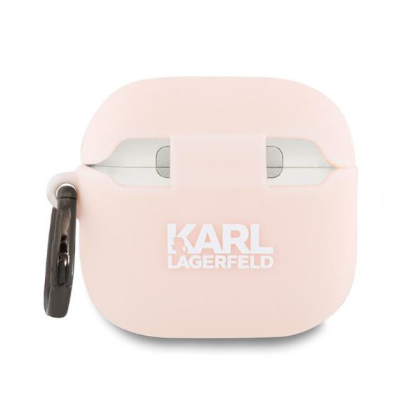 Karl Lagerfeld KLA4RUNCHP Silicone Choupette Head 3D tok AirPods 4 - rózsaszín