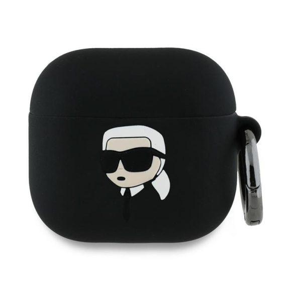 Karl Lagerfeld KLA4RUNIKK Silicone Karl Head 3D tok AirPods 4 - fekete