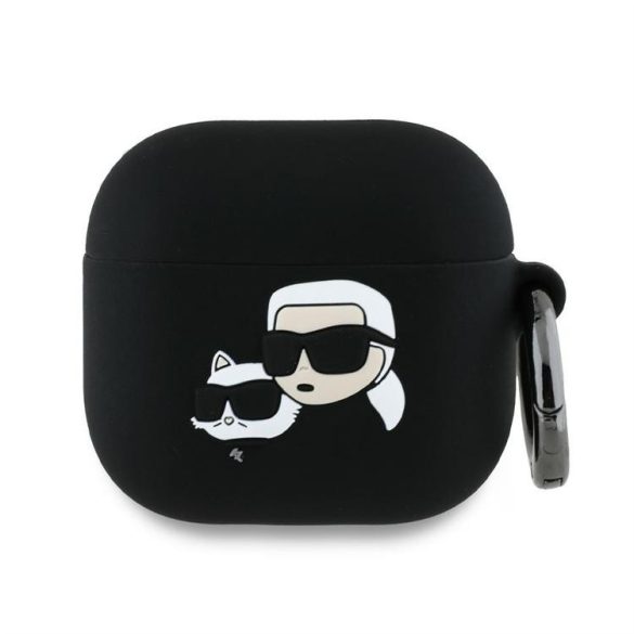 Karl Lagerfeld KLA4RUNKCHK Silicone Karl&Chaupette Head 3D tok AirPods 4 - fekete