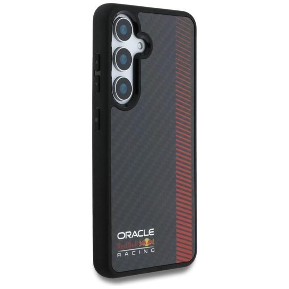 Red Bull RBHMS25M24CFGSMK Real Carbon Fiber Powerbar MagSafe-kompatibilis tok Samsung Galaxy S25 Plus - piros