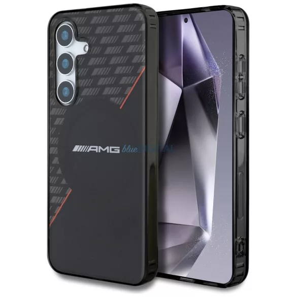Tok AMG kétrétegű rombuszmintás MagSafe tok Samsung Galaxy S25+ készülékhez, fekete/piros