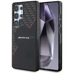   Tok AMG kétrétegű rombuszmintás MagSafe tok Samsung Galaxy S25 Ultra, fekete/piros