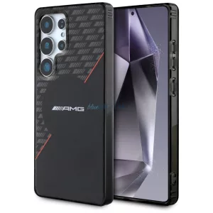 Tok AMG kétrétegű rombuszmintás MagSafe tok Samsung Galaxy S25 Ultra, fekete/piros