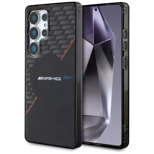 Tok AMG kétrétegű rombuszmintás MagSafe tok Samsung Galaxy S25 Ultra, fekete/piros