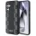 DKNY Leather Checkered Pattern MagSafe-kompatibilis tok Samsung Galaxy S25 - fekete