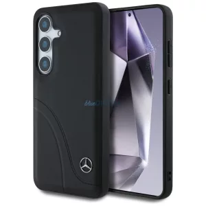 Mercedes bőr tok ívelt varrásokkal Samsung Galaxy S25, fekete