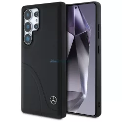   Mercedes bőr tok ívelt varrásokkal Samsung Galaxy S25 Ultra készülékhez, fekete