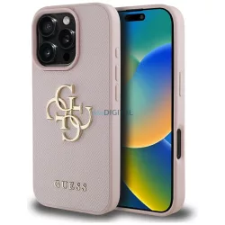   Tok Guess Grained Big 4G Logo Small     Classic Logo iPhone 16 Pro, rózsaszín