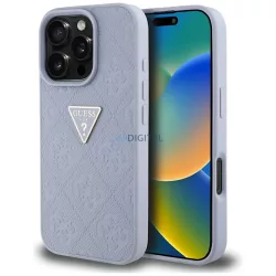   Tok Guess Hot Stamp 4G mintás háromszög alakú fém logó az iPhone 16 Pro Max, lila