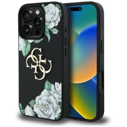   Guess GUHCP16LPGROP4MK Grained Roses Big 4G Logo tok iPhone 16 Pro - fekete