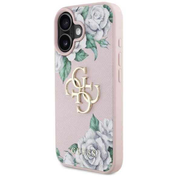 Guess GUHCP16SPGROP4MP Grained Roses Big 4G Logo tok iPhone 16 - rózsaszín