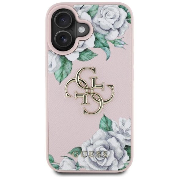 Guess GUHCP16SPGROP4MP Grained Roses Big 4G Logo tok iPhone 16 - rózsaszín