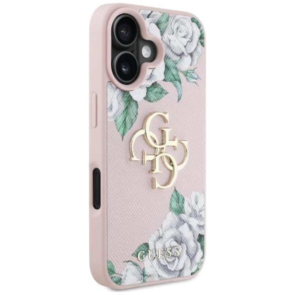 Guess GUHCP16SPGROP4MP Grained Roses Big 4G Logo tok iPhone 16 - rózsaszín
