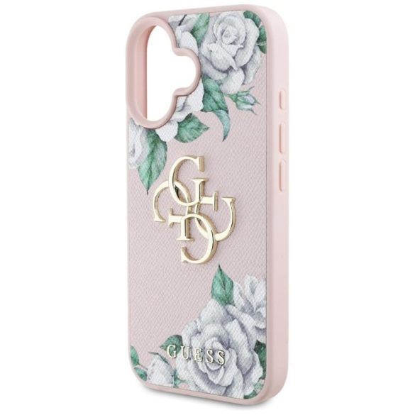 Guess GUHCP16SPGROP4MP Grained Roses Big 4G Logo tok iPhone 16 - rózsaszín