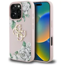   Guess GUHCP16XPGROP4MP Grained Roses Big 4G Logo tok iPhone 16 Pro Max - rózsaszín